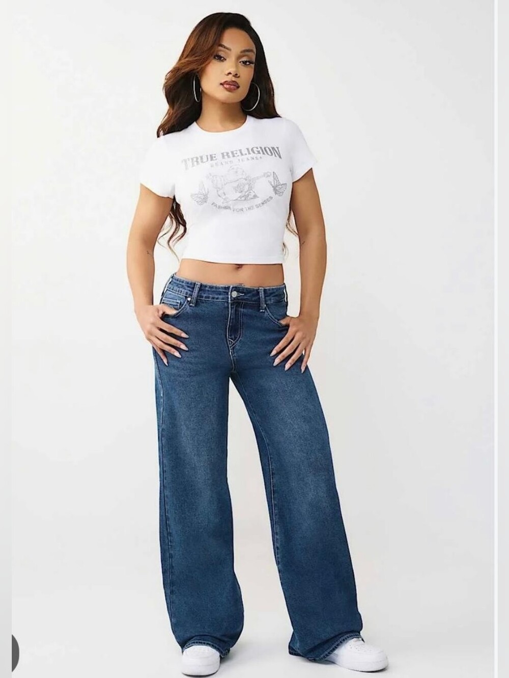 🔥 TRUE RELIGION WOMEN’S BOBBI SN NF BAGGY JEANS STYLE 600721 MEDIUM BLAZE WASH